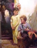 Pino Daeni - Impression oil painting.